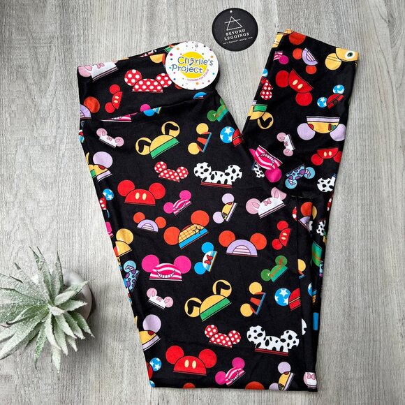 All Ears Mickey Minnie Disney Hat Print Soft Stretchy Kids Leggings - Picture 1 of 4